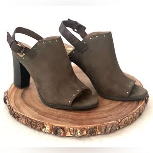 Elegant Olive Green Women's Healed Open Toe Ankle Bootie